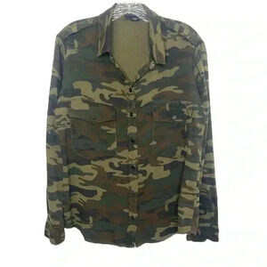 Sanctuary Camo Boyfriend Shirt Button Down